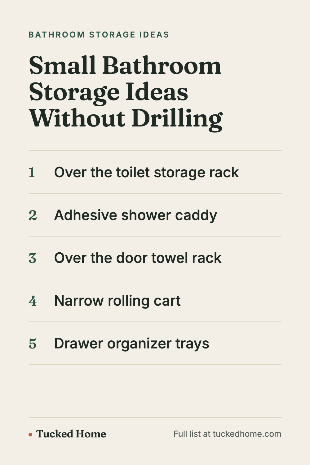 Small Bathroom Storage Ideas Without Drilling